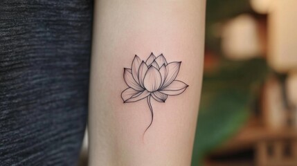Obraz premium Delicate Lotus Tattoo Design