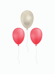 red and white balloons