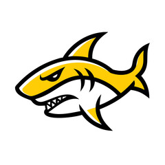 Angry shark logo template illustration