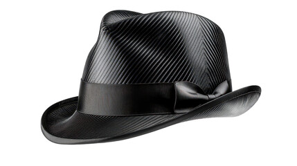 Stylish black hat with a bow, perfect accessory for elegant fashion
