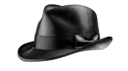 Stylish black hat with a bow, perfect accessory for elegant fashion
