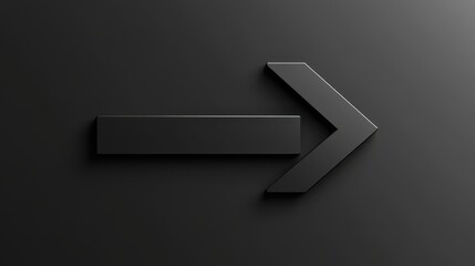A sleek, modern arrow symbol pointing right against a dark background, conveying direction and movement in a minimalist design.
