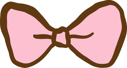 Pink Bow Tie Hand Drawn