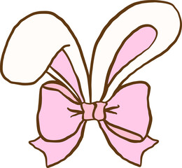 Coquette Easter Bunny Ears with pink Bow