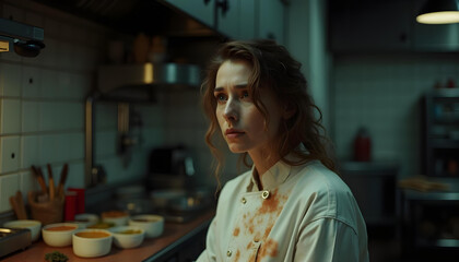 Fototapeta premium Cocinera Triste