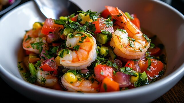 chupe de camarones, shrimp floating in deliciously thick broth made from corn and vegetables