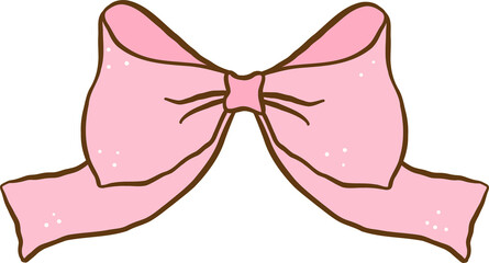 Playful Coquette Pink Cheer Bow Decorative Doodle Hand Drawn