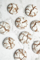 Rustic Cool Whip Chocolate Cookies with Powdered Sugar