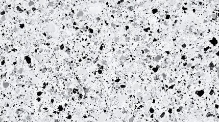 Fototapeta premium A close-up view of a terrazzo surface featuring a blend of black and white chips, creating a sophisticated and modern aesthetic.