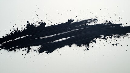 Fototapeta premium Abstract black paint stroke on white background
