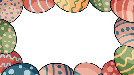 Easter eggs frame with space for your text or photo. isolate on a transparent background . easter, spring illustration. template for Easter advertising