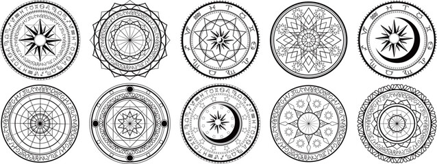 魔法陣10種セット　異世界風の手書き文字 © ベルベットR