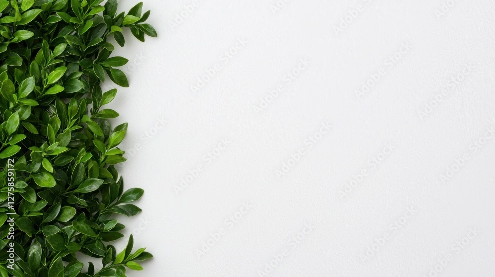 Aufkleber lush green greenery border on white background ideal for design projects and presentations