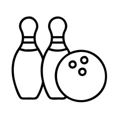 bowling ball and pins icon, bowling ball and pins line art - simple line art of bowling ball and pins, perfect for bowling ball and pins logos and icons