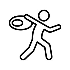 discus throw icon, discus throw line art - simple line art of discus throw, perfect for discus throw logos and icons