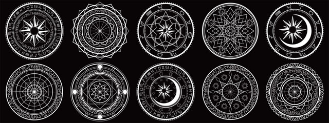 魔法陣10種セット　異世界風の手書き文字