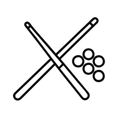 pool cue icon, pool cue line art - simple line art of pool cue, perfect for pool cue logos and icons