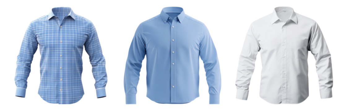 Various Stylish Menâ€™s Dress Shirts on Display Isolated on transparent background - Powered by Adobe