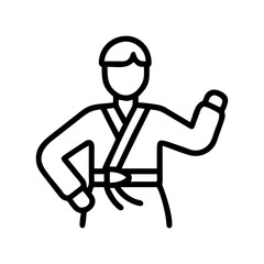 taekwondo icon, taekwondo line art - simple line art of taekwondo, perfect for taekwondo logos and icons