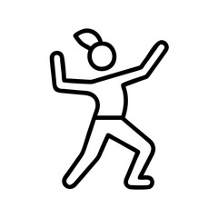 aerobics icon, aerobics line art - simple line art of aerobics, perfect for aerobics logos and icons