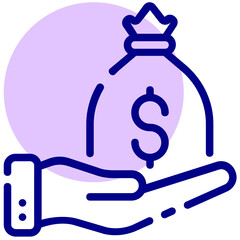 loan vector mixed outline icon