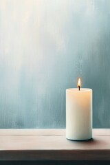 Flickering candle illuminating a serene space with soft, warm light