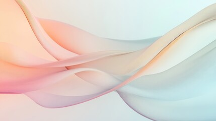 Obraz premium Fluid, abstract ribbons of soft pastel colors creating a serene and harmonious visual flow.