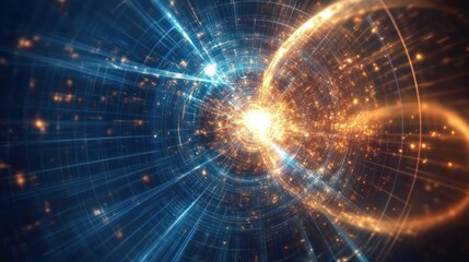 Obraz premium Abstract swirling light energy tunnel.