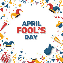 Fototapeta premium April Fool's Day Celebration with Colorful Party Elements