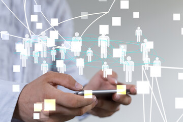 Social Networking illustration team group digital