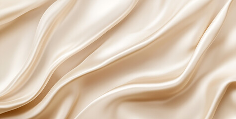 Obraz premium Beige background, simple and elegant style, top view, close-up with copy space on the right. Soft lighting creating subtle shadows for text or design elements.