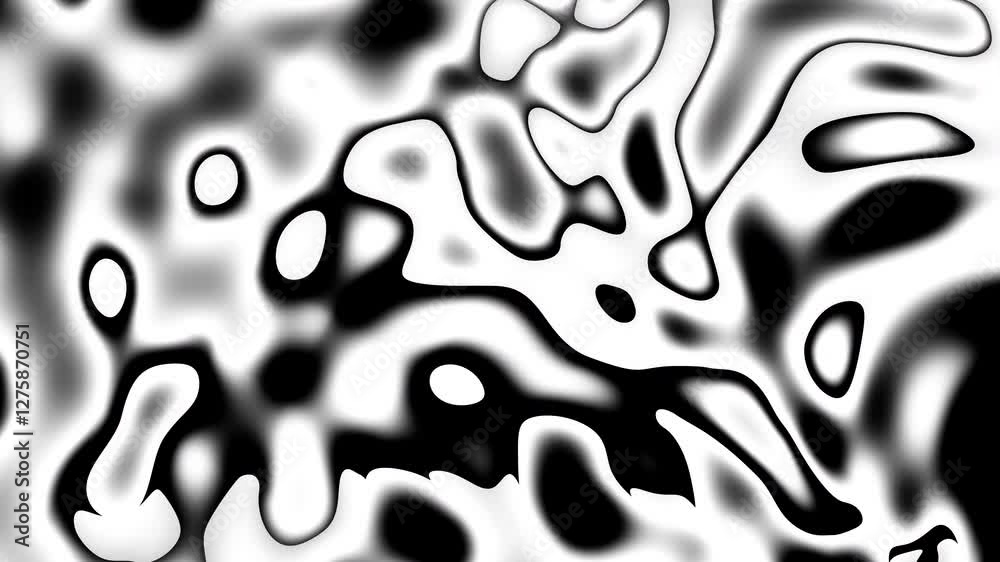 Leinwandbilder An abstract pattern composed of various shapes resembling liquid or organic forms. These shapes are predominantly black and are set