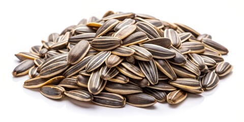 Sunflower Seeds on White Background