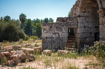 The ruins of ancient Lycian settlement Perge, also known as Perga. One of the most famous tourists attractions in Antalya, Türkiye