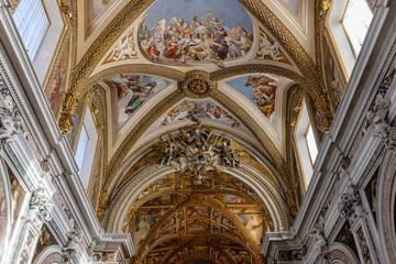 Fototapeta premium Particolare architettonico della volta della Certosa di San Martino a Napoli(Campania, Italia)