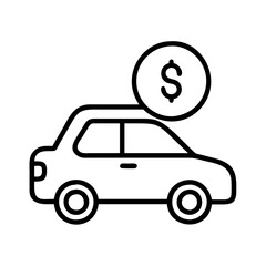 auto loan icon, auto loan line art - simple line art of auto loan, perfect for auto loan logos and icons