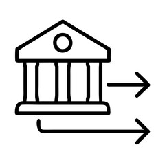 bank transfer icon, bank transfer line art - simple line art of bank transfer, perfect for bank transfer logos and icons