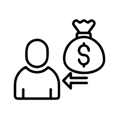 borrower icon, borrower line art - simple line art of borrower, perfect for borrower logos and icons