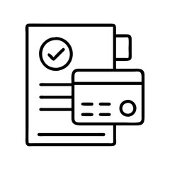 credit application icon, credit application line art - simple line art of credit application, perfect for credit application logos and icons