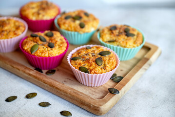 Healthy oat muffins with cottage cheese