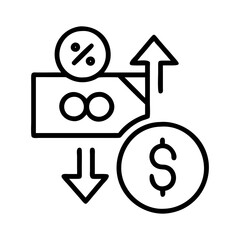 debt to income ratio icon, debt to income ratio line art - simple line art of debt to income ratio, perfect for debt to income ratio logos and icons