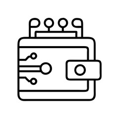 digital wallet icon, digital wallet line art - simple line art of digital wallet, perfect for digital wallet logos and icons