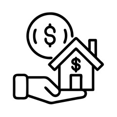 equity loan icon, equity loan line art - simple line art of equity loan, perfect for equity loan logos and icons