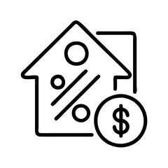 interest savings icon, interest savings line art - simple line art of interest savings, perfect for interest savings logos and icons