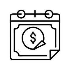 late fee icon, late fee line art - simple line art of late fee, perfect for late fee logos and icons