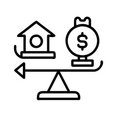 loan balance icon, loan balance line art - simple line art of loan balance, perfect for loan balance logos and icons