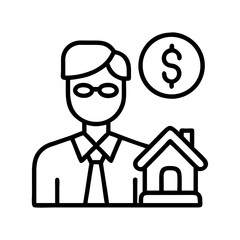 loan officer icon, loan officer line art - simple line art of loan officer, perfect for loan officer logos and icons