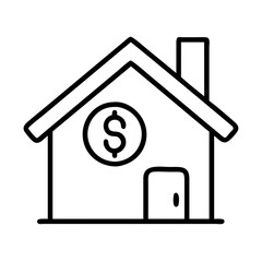 mortgage icon, mortgage line art - simple line art of mortgage, perfect for mortgage logos and icons