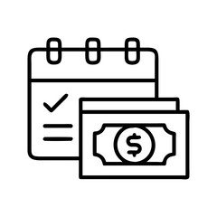 payment due icon, payment due line art - simple line art of payment due, perfect for payment due logos and icons