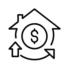 refinancing icon, refinancing line art - simple line art of refinancing, perfect for refinancing logos and icons